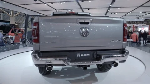 2018 Dodge Ram Limited. 2018 CANADIAN  INTERNATIONAL AUTOSHOW. Stock Footage 86454772