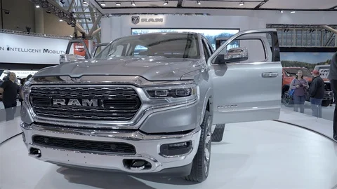 2018 Dodge Ram Limited. 2018 CANADIAN  INTERNATIONAL AUTOSHOW. Stock Footage 86455086