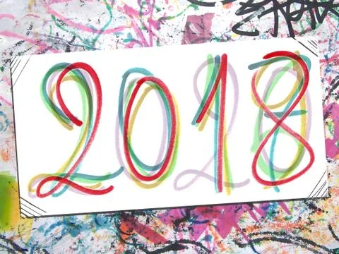 2018 Doodle Graffiti Stock Illustration