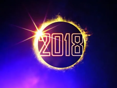 2018 on eclipse of the Sun Stock Illustration