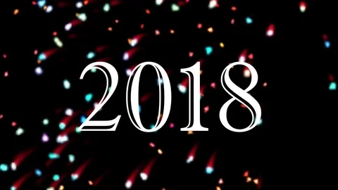 2018 with fireworks background Stock Footage 82668141