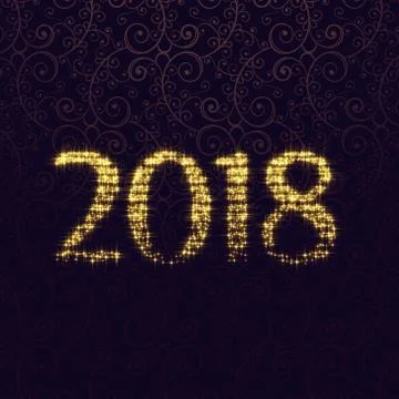 2018 glitter sparkle lettering vector design Stock Illustration