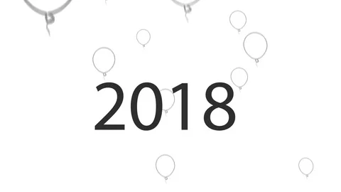 2018 Grey vector Balloons rising up in celebration Stock Footage 75030872