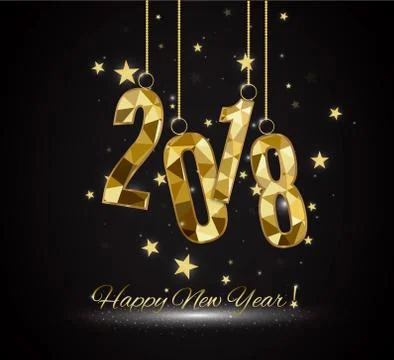 2018 Happy New Year Background for your Seasonal Flyers and Greetings Card or Stock Illustration