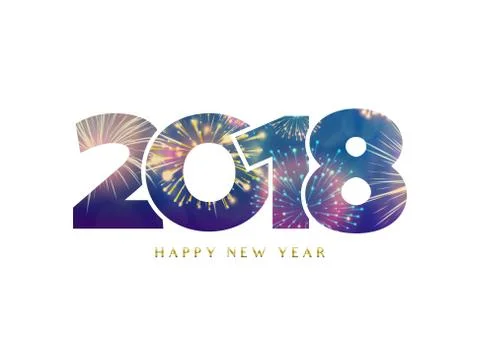 2018 happy new year background. Fireworks numbers Stock Illustration