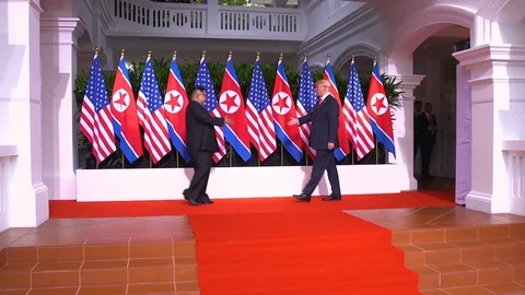 2018 - Highlights from the Singapore Summit between President Donald Trump and Stock Footage 92365277