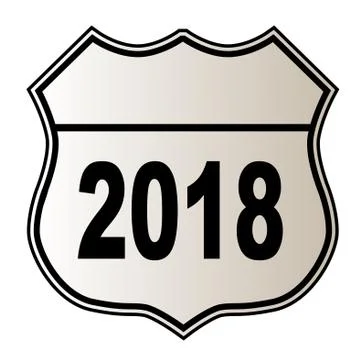 2018 Highway Sign Illustrazione stock