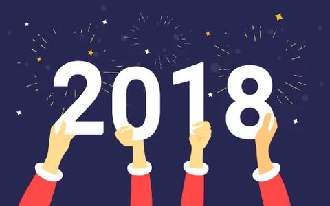 2018 letters concept vector illustration Stock Illustration