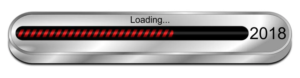 2018 Loading bar - 3D illustration Stockillustratie