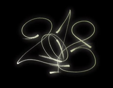 2018 Luminescent Graffity Stock Illustration