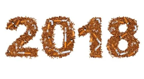 2018 made of cigarettes Stock Photos