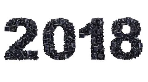 2018 made of keyboard buttons Stock Photos