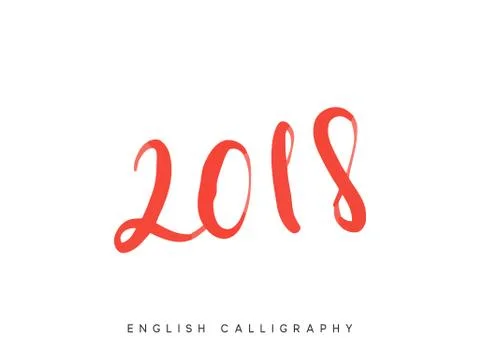 2018 New Year lettering. Vector calligraphy text Stock Illustration