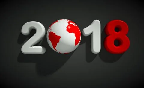 2018 new year logo | 3d illustration Illustrazione stock
