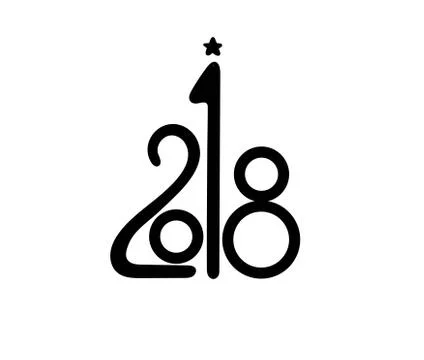 2018 new year vector on white background. Lettering for invitation, wedding and Stock Illustration