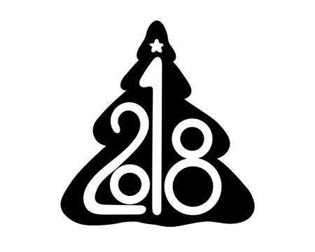 2018 new year vector on white background. Lettering for invitation, wedding and Illustrazione stock