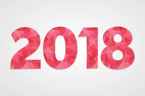 2018 polygonal vector symbol. Happy New Year illustration Иллюстрация