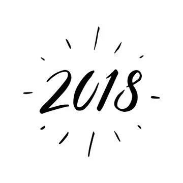 2018 sign. Vector New Year illustration. Stock Illustration