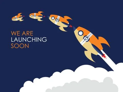 2018 Start Up Rocket Concept. Stock Illustration