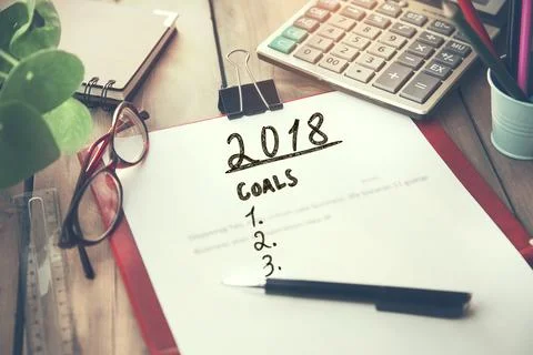 2018 text on page Stock Photos