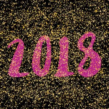 2018 vector sign on black background Stock Illustration