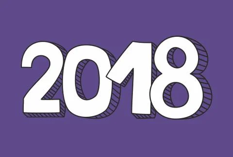 2018 vector sign on color of the year ultra violet background Stock Illustration