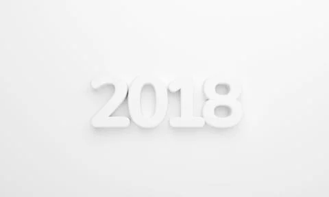 2018 white wall design 3d rendering Stock Illustration