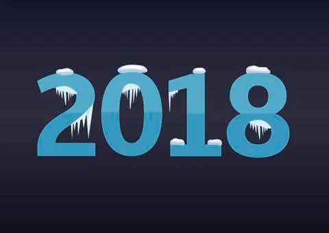 2018 Winter numbers Stock Illustration