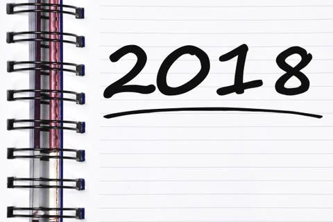 2018 words on spring note book Foto stock