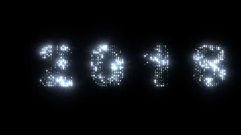 2018 Year animation. Shimmering Particles numbers Stock Footage 82317726