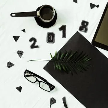 2018 year. creation and implementation of ideas. technology and subjects. bla Fotos Stock