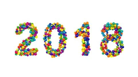 2018 year date for festive New Year celebrations Stock Illustration