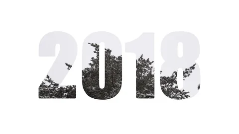 2018 year. Snow-covered tree background Video stock 83199072