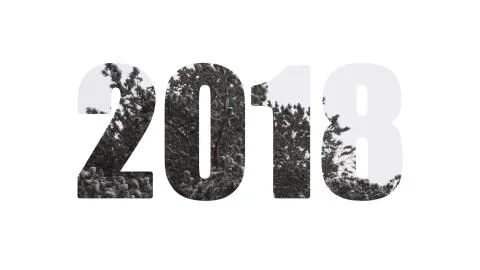 2018 year. Snow-covered tree background Stock Photos