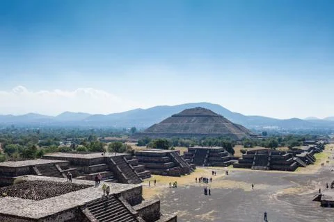 2019-11-25 Teotihuacan, Mexico. View of the pyramid of the sun. Stock Photos