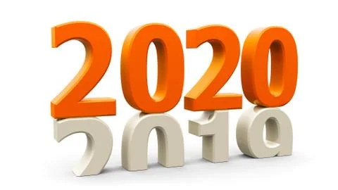 2019-2020 orange Stock Illustration