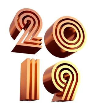 2019 3D illustration. Stock Illustration