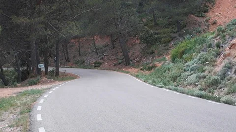 2019 Audi R8 RWS driving fast throw corners in a mountain road. Stock Footage 112120645