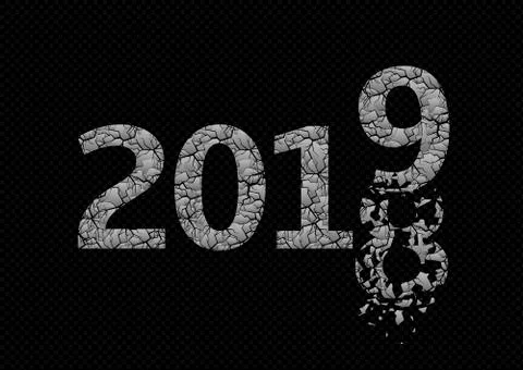 2019 Broken silver numbers Stock Illustration