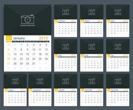 2019 Calendar Illustrazione stock