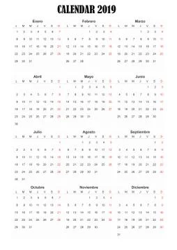 2019 calendar Stock Illustration