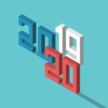 2019 changing to 2020 Stock Illustration