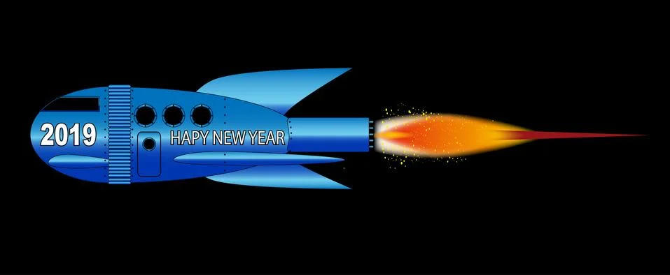 2019 Comic Cartoon Rocket Illustrazione stock