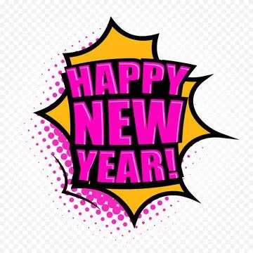 2019 Comic speech bubble. Pop art design. New Year and Christmas Funny comics Stock Illustration