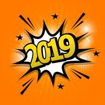 2019 comic text speech bubble 库存插图