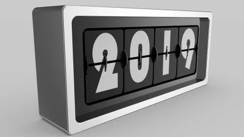 2019 Flip flap clock Illustrazione stock