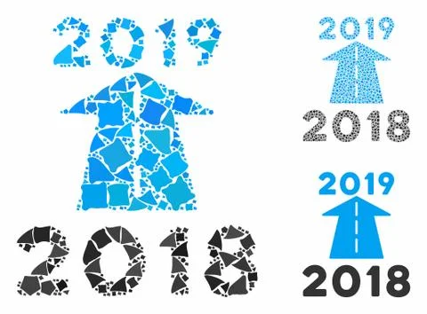2019 future road Composition Icon of Uneven Parts Stock Illustration