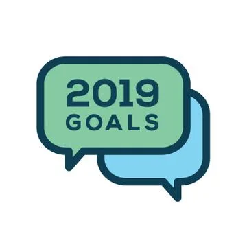 2019 Goals Vector graphic w the year 2019 and artistically styled images Stock Illustration