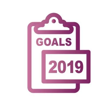 2019 Goals Vector graphic w the year 2019 and artistically styled images Stock Illustration