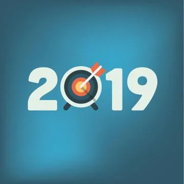 2019 Goals Vector graphic w the year 2019 and artistically styled images Stock Illustration
